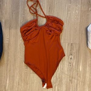 Orange Halter Bodysuit